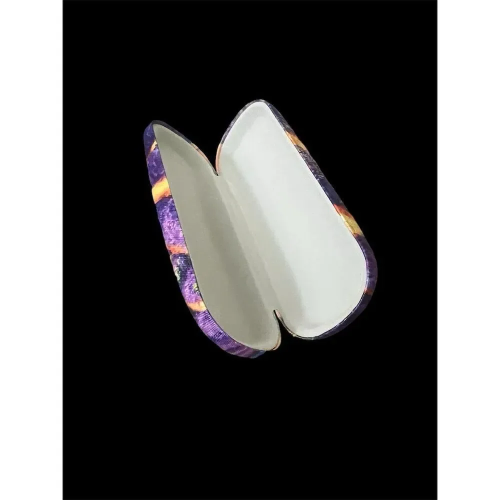 Lavender Fields Oil Painting Glasses Case Hard Shell Small PU Leather​